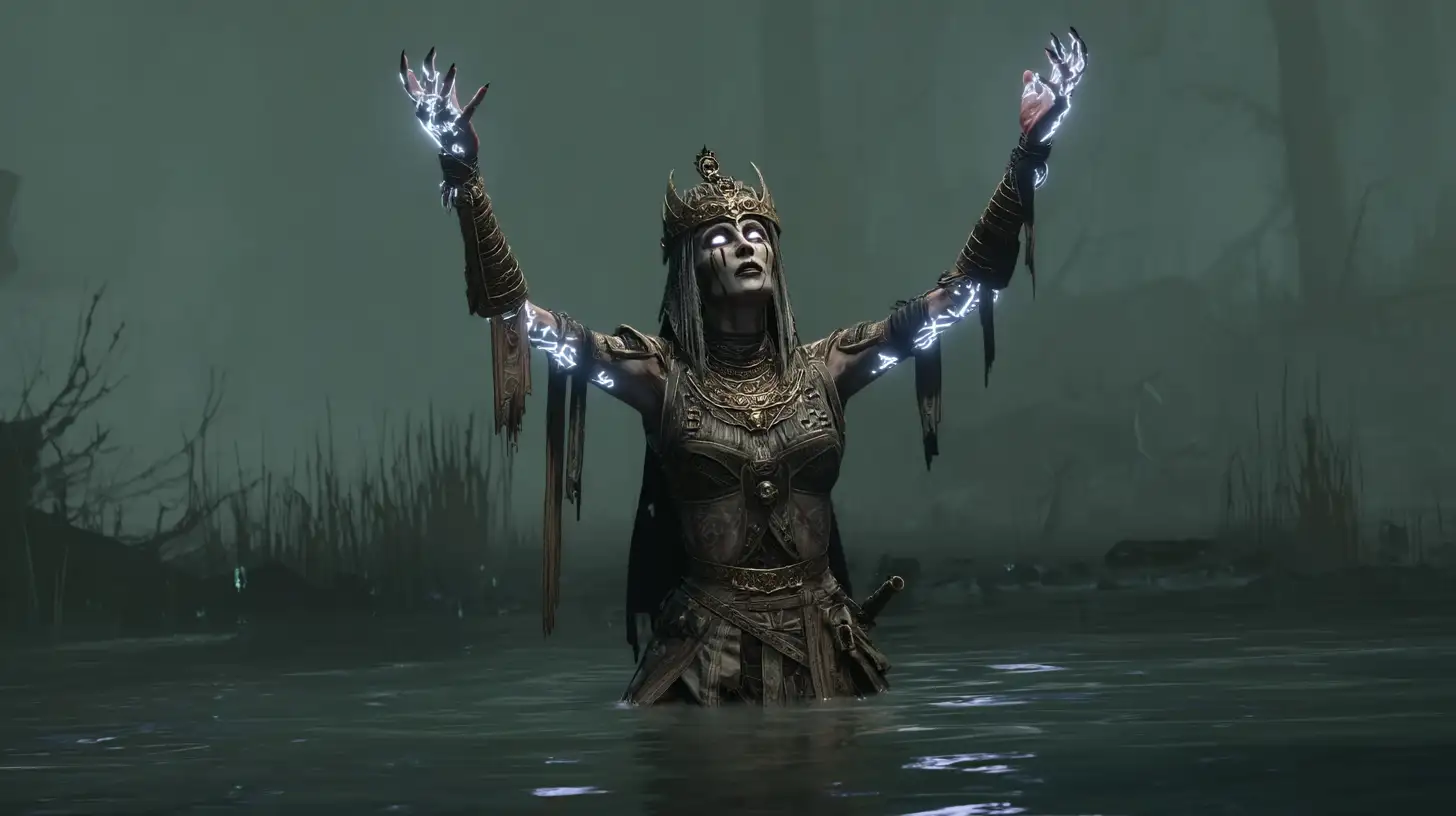 Diablo Iv Season 8 Blood Wave Necromancer Build Guide: Drowning Demons In Billions | Epiccarry Blood Wave Necromancer Stands Amidst The Aftermath Of The Last Wave