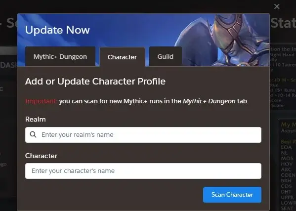 Actualize Character Button How To Use Raider.io And Finally Close Your 15+ Key!