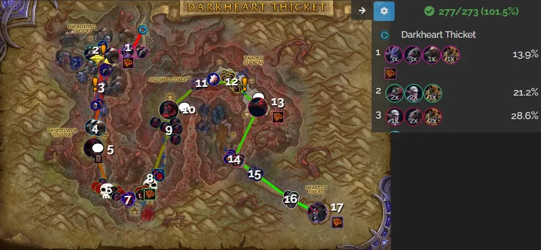 Screenshot 1 Result 1 Darkheart Thicket M+ Guide | Mdt | Builds | Dungeon Routes | Mdi Tricks